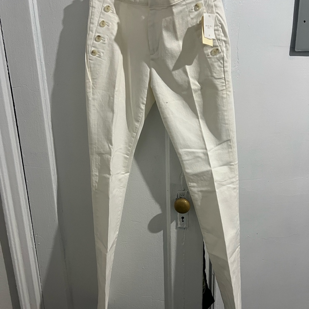 Banana Republic Cream Premium Denim Pants dry cleaning required